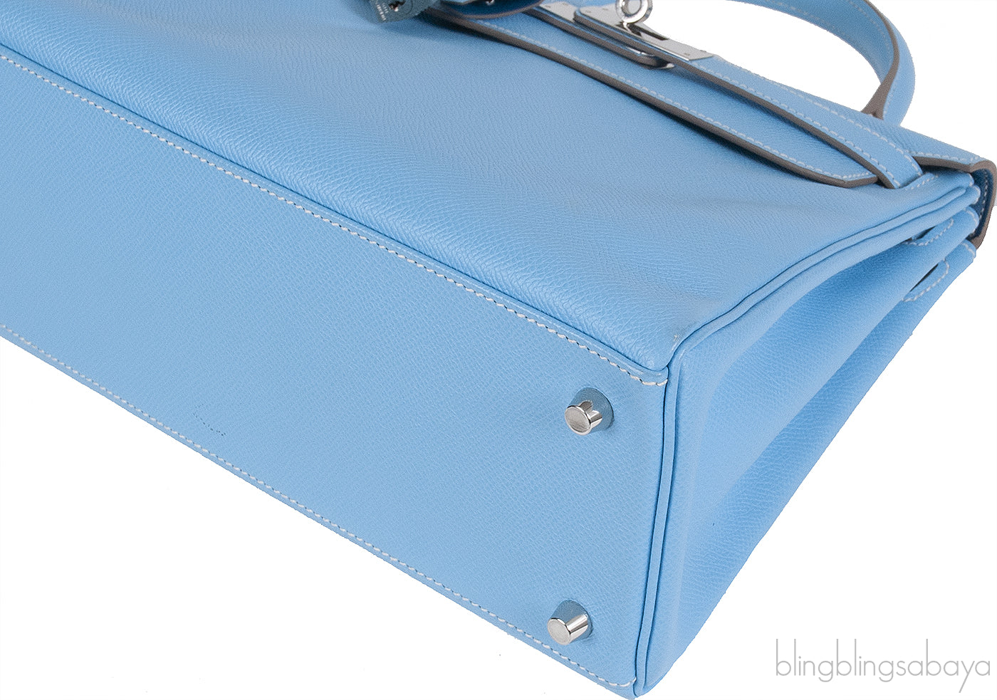 Hermès Kelly 28 Retourne Blue Celeste Mykonos Candy Epsom PHW