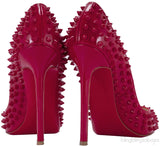 Pigalle Spikes Red Patent Heels