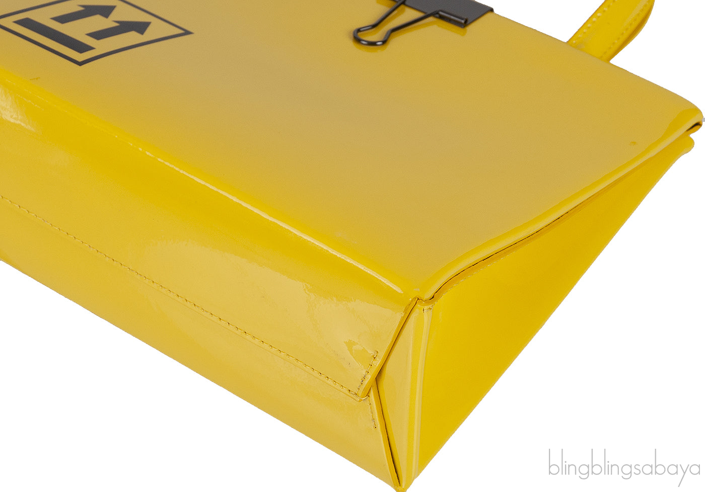 Yellow Patent Mini Box Bag