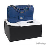 Chanel Classic Blue Python Jumbo Flap Bag