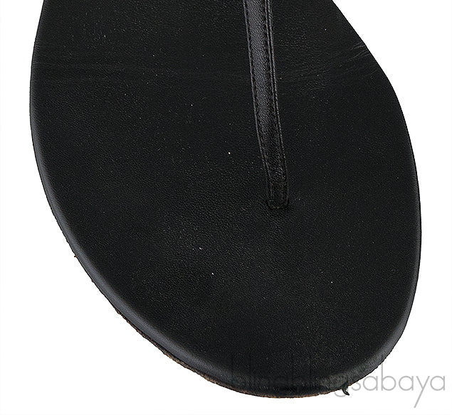 Black T-strap Thong CC Sandals