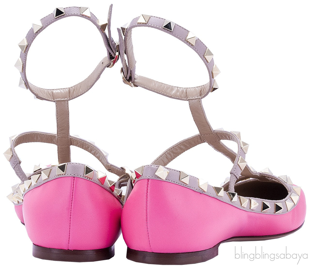 Pink Rockstud Flat Ballerina