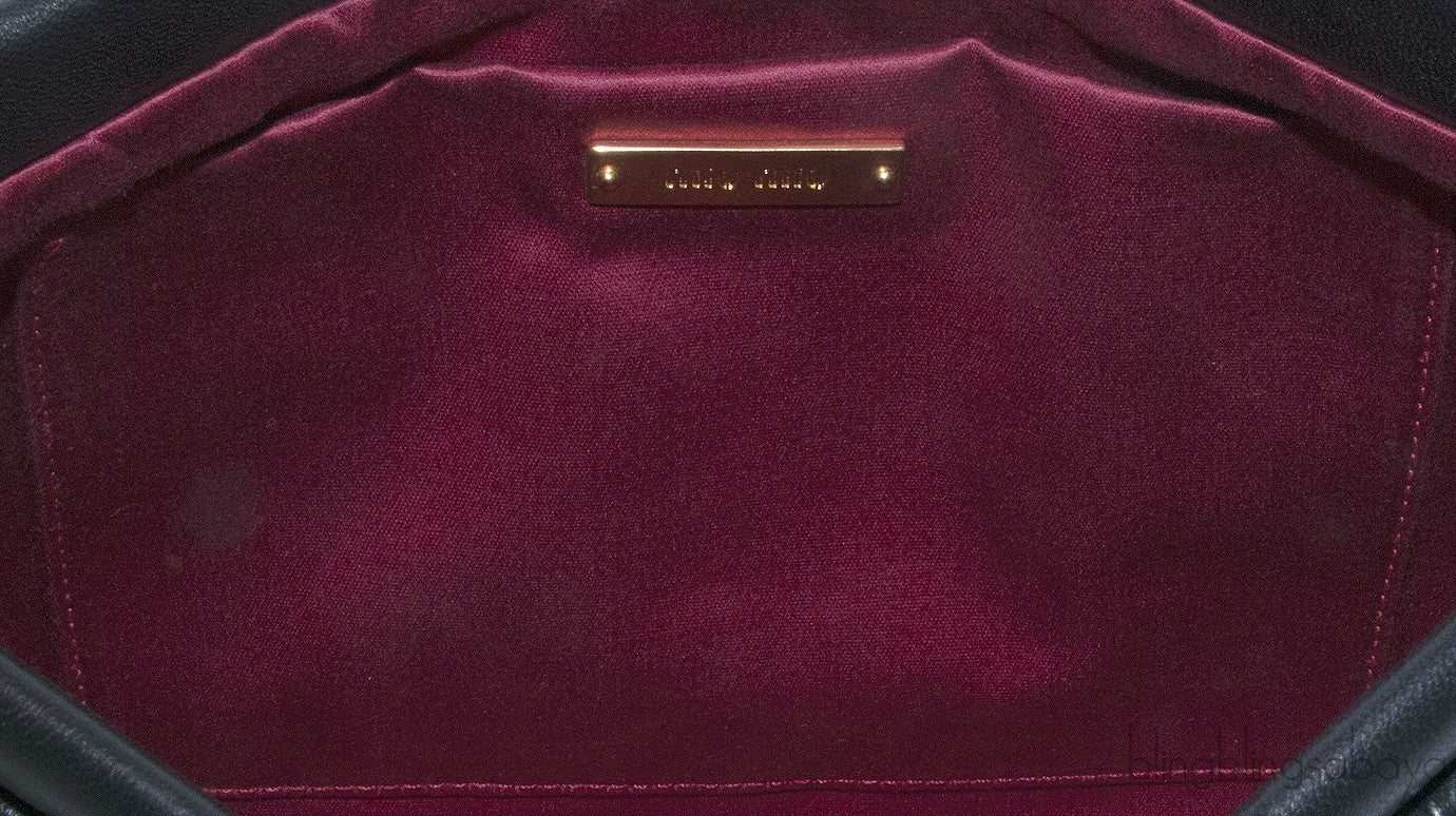 Black Matelasse Leather Clutch