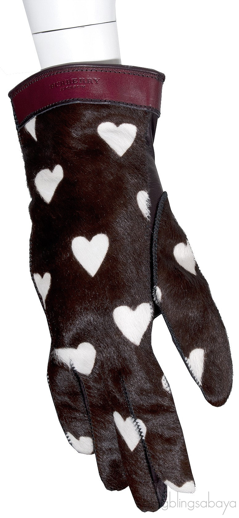 Jenny Heartprinted Calf Hair Gloves