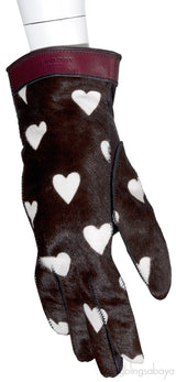 Jenny Heartprinted Calf Hair Gloves