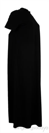 Black Cotton Plain Maxi Dress