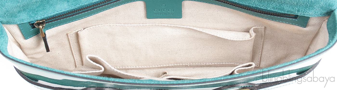 Gucci Bright Bit Green Patent Clutch