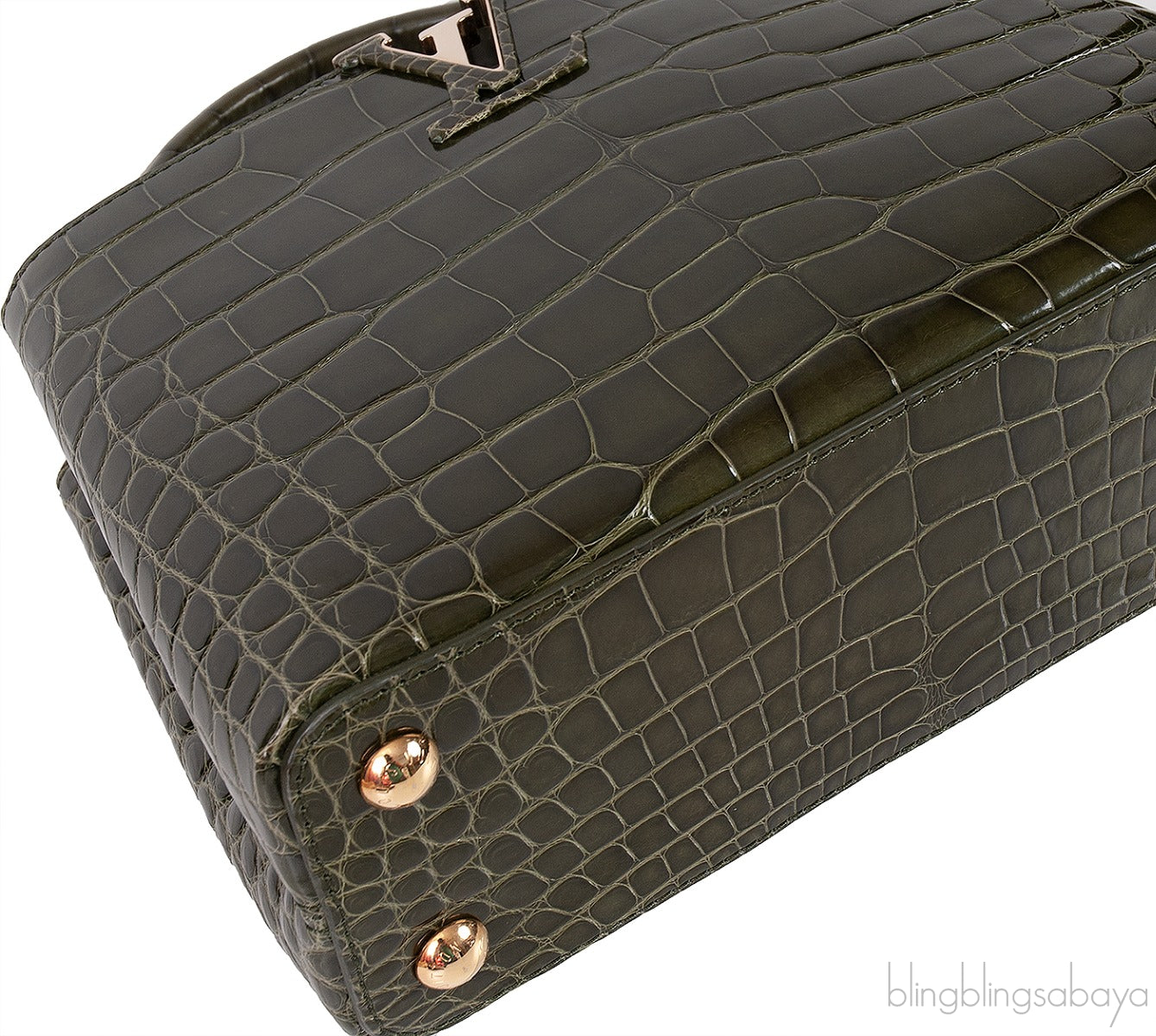 Capucines BB Crocodile Kaki Bag