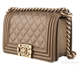 Small Gold Quilted Le Boy