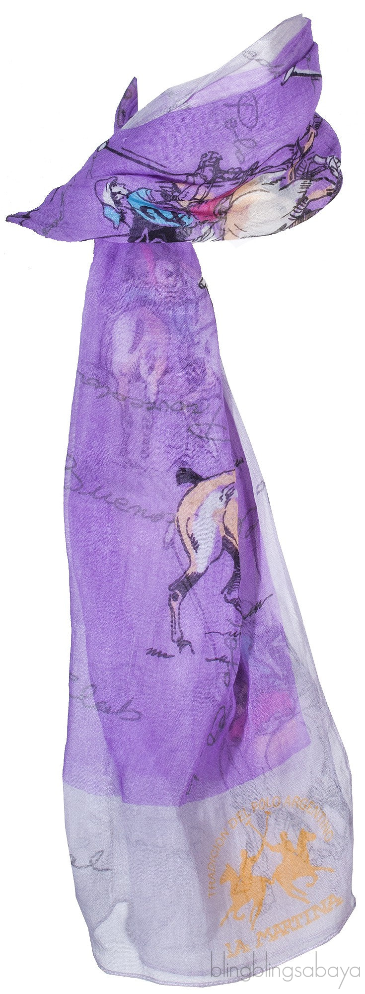 Purple Horse Printed Scarf