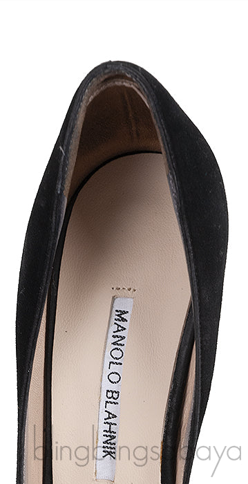 Black Suede Pointed Toe Heels