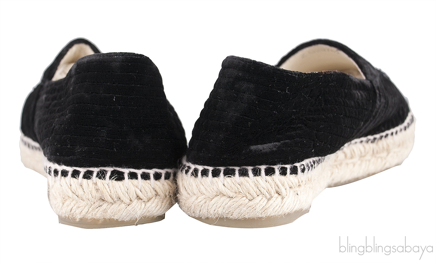 Chanel Velvet CC Cap Toe Espadrille