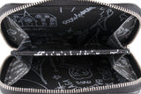 Black Graffiti Zip Around Wallet