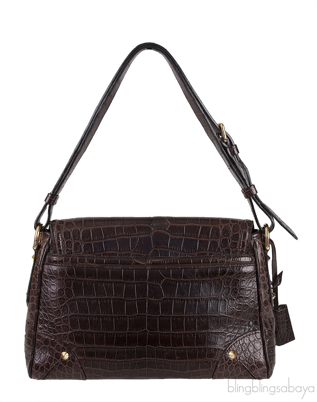 Brown Crocodile Shoulder Bag