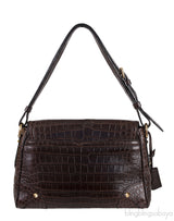 Brown Crocodile Shoulder Bag