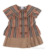 Double Breasted Kids Top & Pleated Skirt