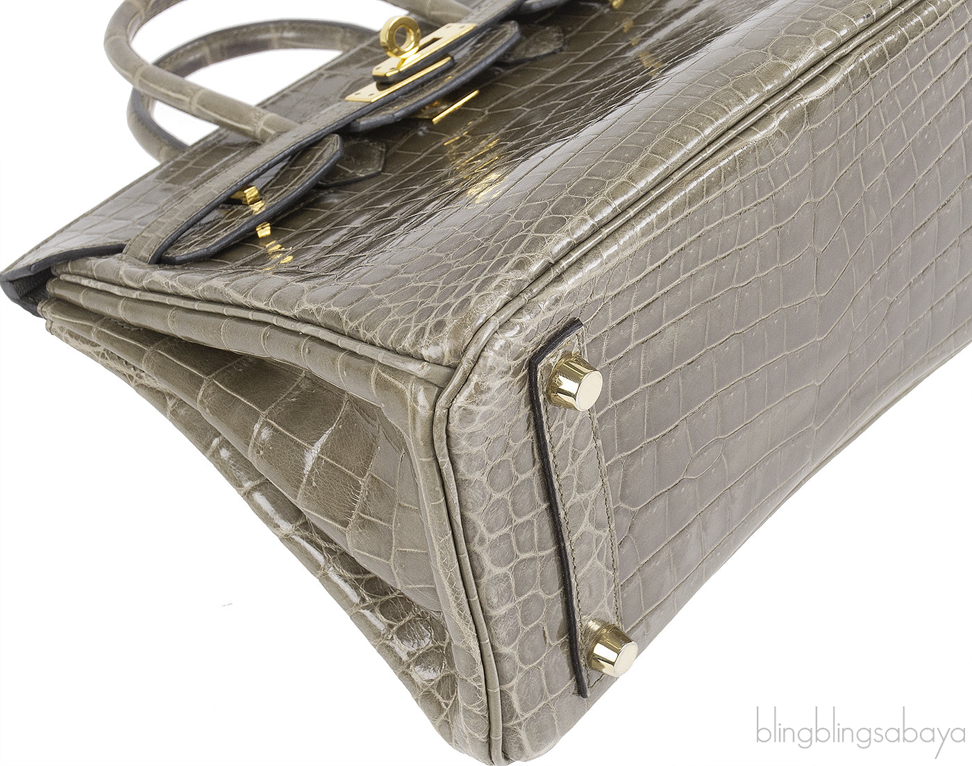 Hermes Birkin 25 Gris Tourterelle Crocodile GHW