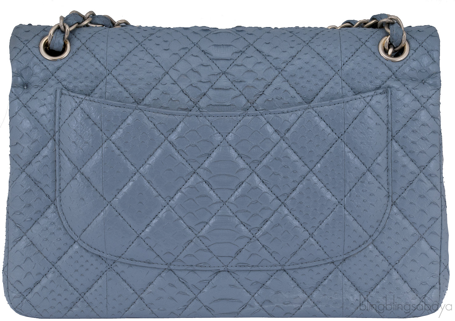Gray Python Jumbo Double Flap Bag GHW