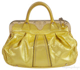 Versace Yellow Python Frame Shoulder Bag