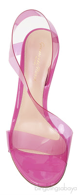 Fuchsia Metropolis PVC Slingback Sandals