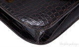 Constance Vintage Brown Crocodile