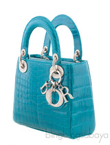 Lady Dior Mini Blue Green Crocodile