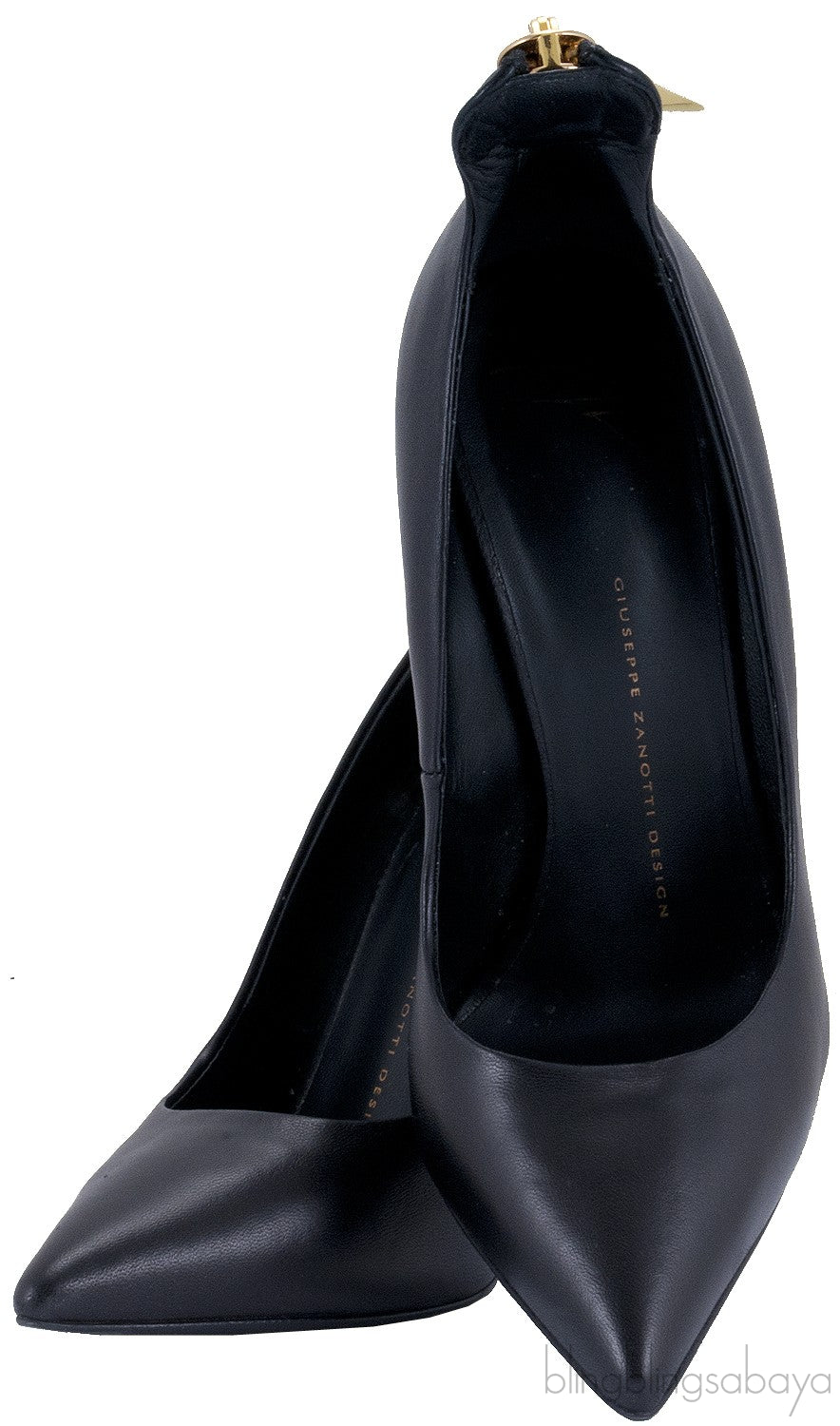 Black Ester Zipper Pumps