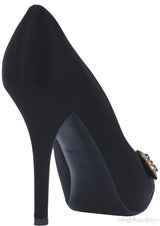 Black Satin Crisscross Pump