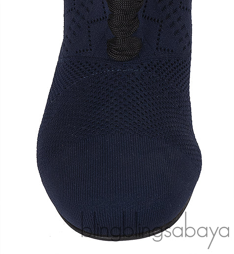 Fendi Zucca FF Logo Navy Blue Knit Boots