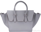 Taupe Leather Tie Tote Bag