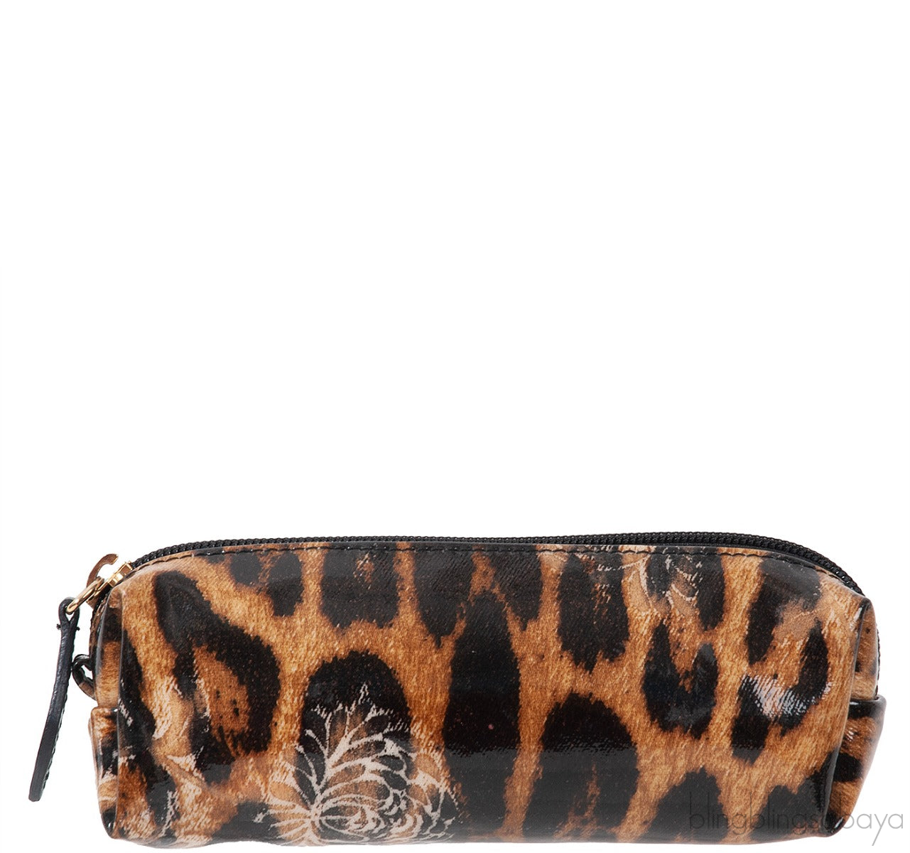 Leopard Print Patent Leather Accessories Pouch