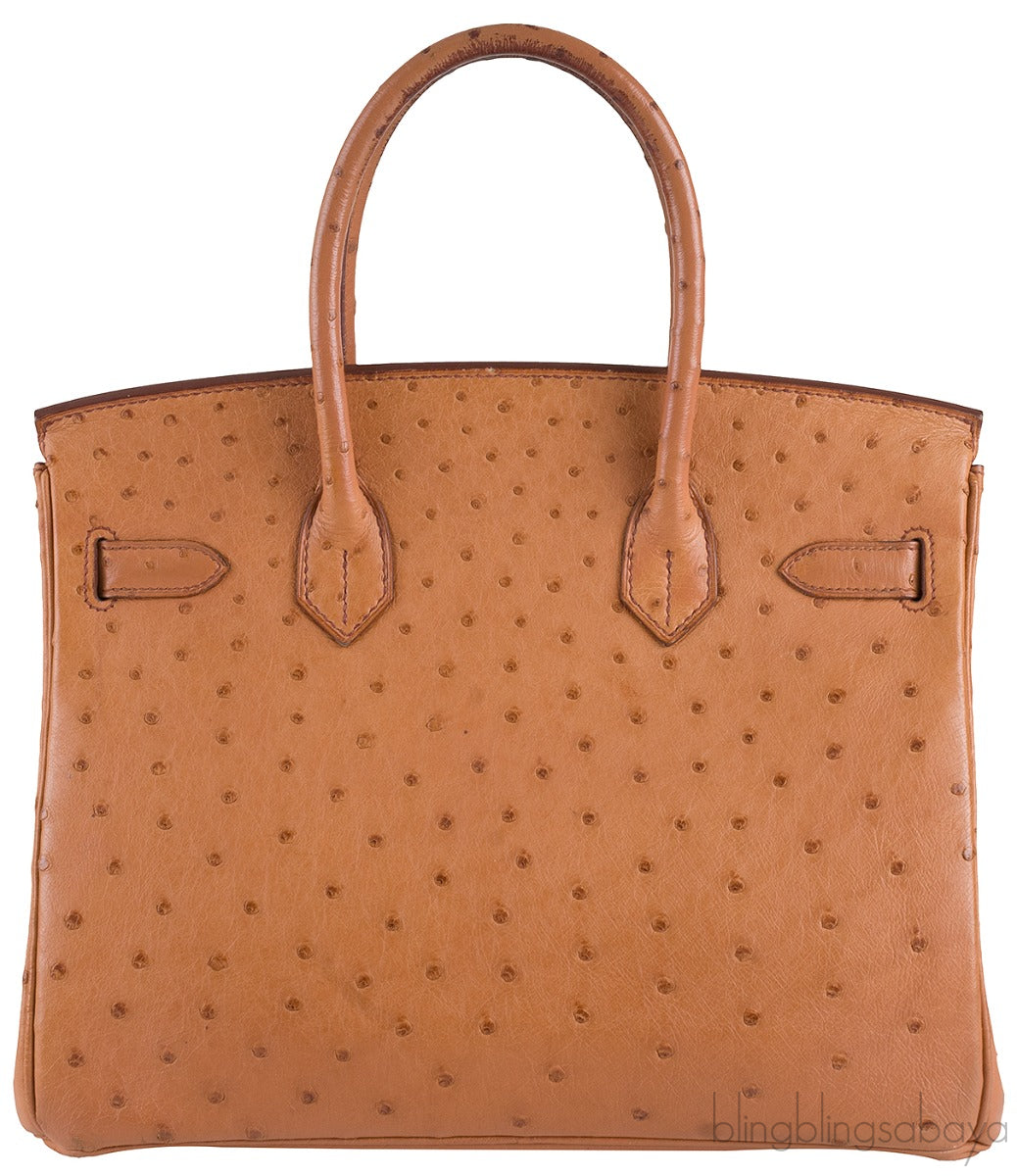 Birkin 30 Ostrich Cognac GHW