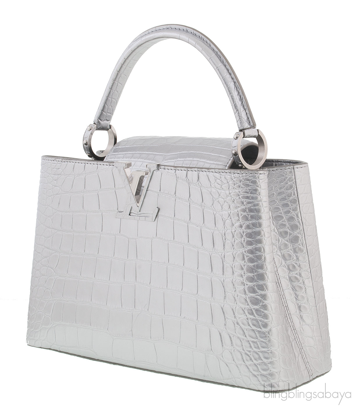 Capucine PM Alligator Argent