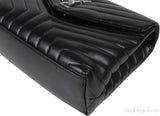 Yves Saint Laurent Black Medium LouLou Chevron PHW