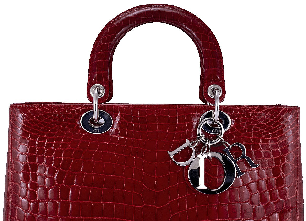 Lady Dior Crocodile Red Braise