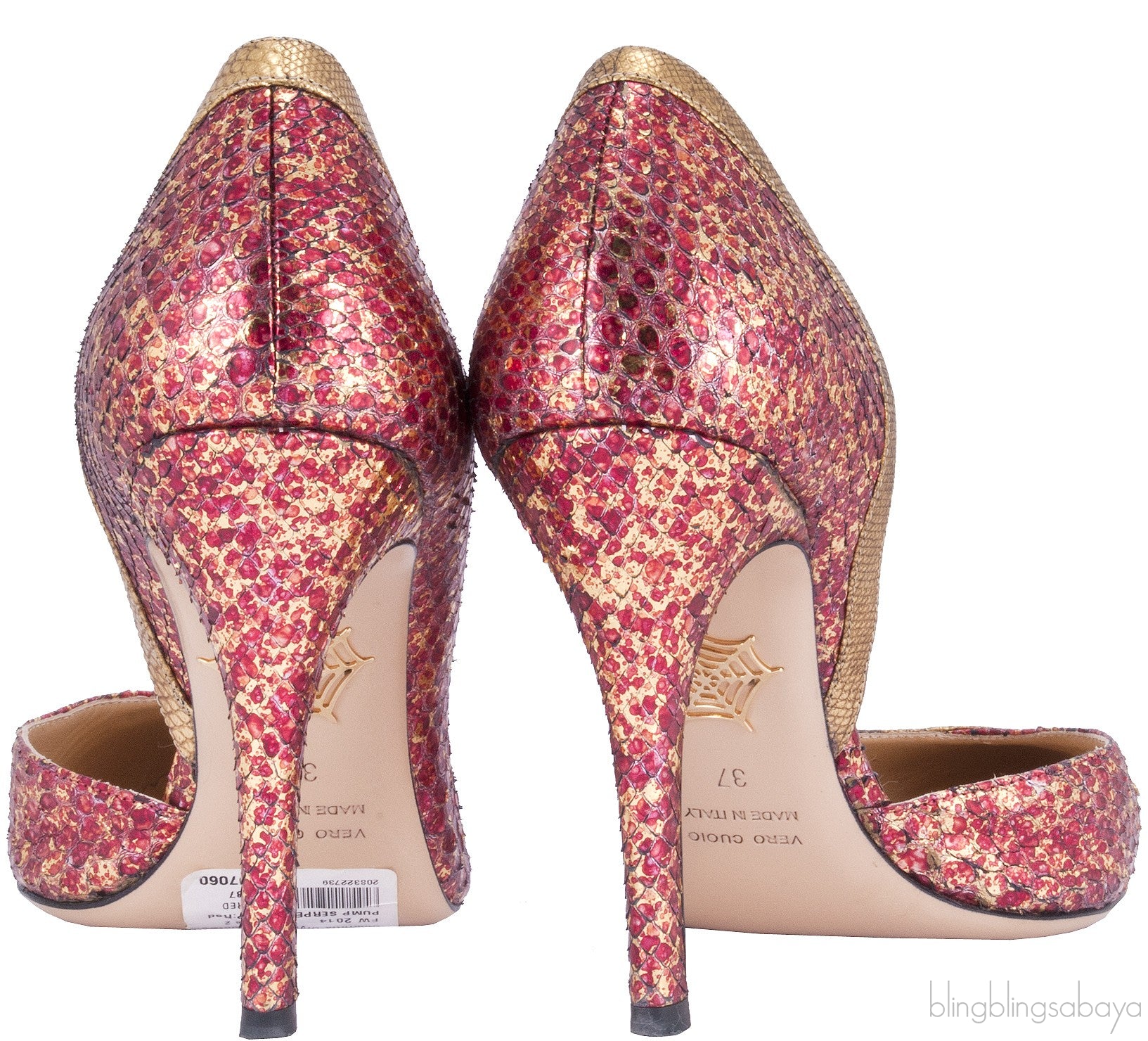 Red Serpent Half d\'Orsay Pump