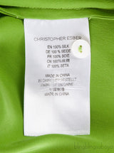 Lime Green Silk-satin Midi Shirt Dress