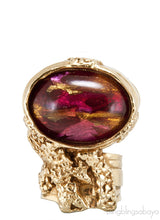 Arty Gold Plated Glass Ring