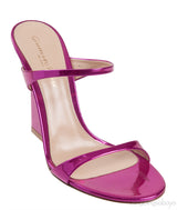 Gianvito Rossi Aura Metallic Pink Two Strap Mules