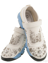 White Crystal Embellished Sneakers