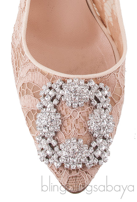Floral Lace Beige Hangisi Pump