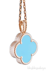 Turquoise Alhambra Secret Pendant Watch