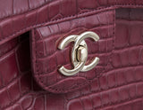 Classic Bordeaux Crocodile Jumbo Bag