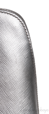 Silver Saffiano Promenade Top Handle Bag
