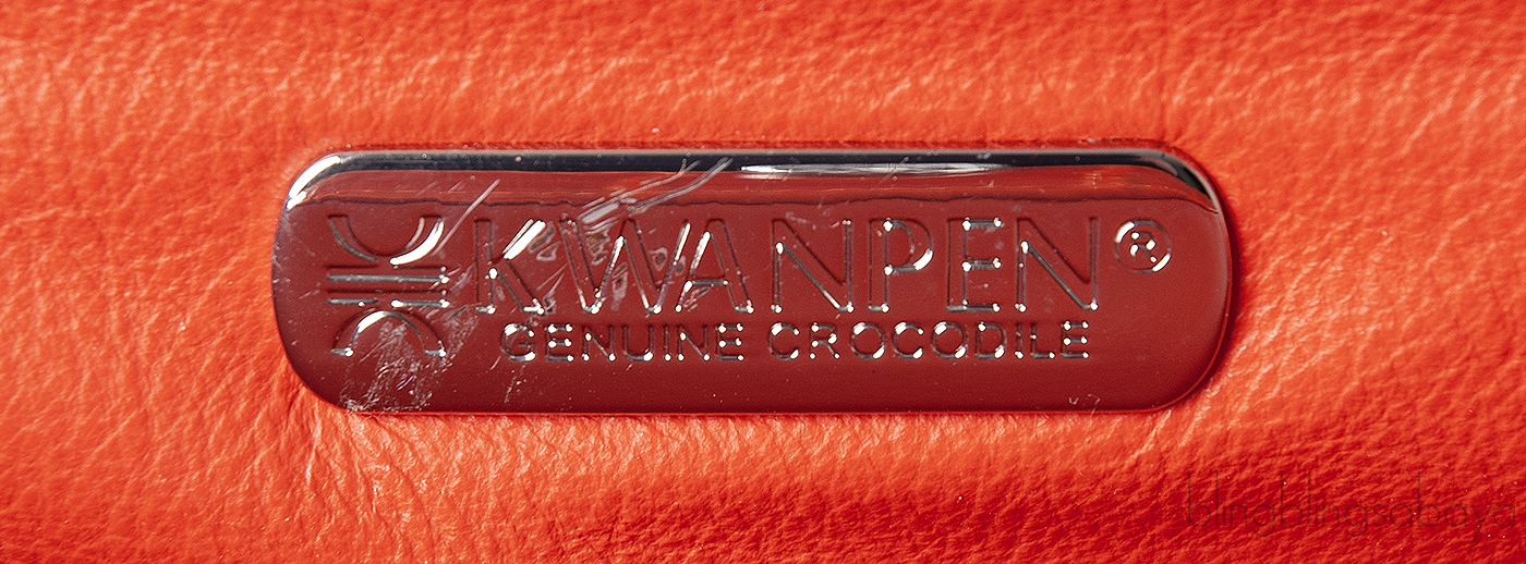 KWANPEN KP Homage Orange Trace Crocodile Long Clutch