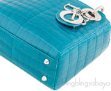 Lady Dior Mini Blue Green Crocodile