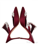 Lurum 90 Burgundy Satin Pump