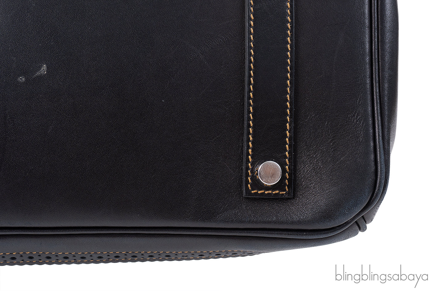 Hermès Birkin 35 Ghillies Noir Veau Evercolor Denim Fonce