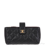 Chanel Black Quilted Phone Holder GHW