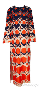 Printed Silk & Wool Cady Maxi Dress